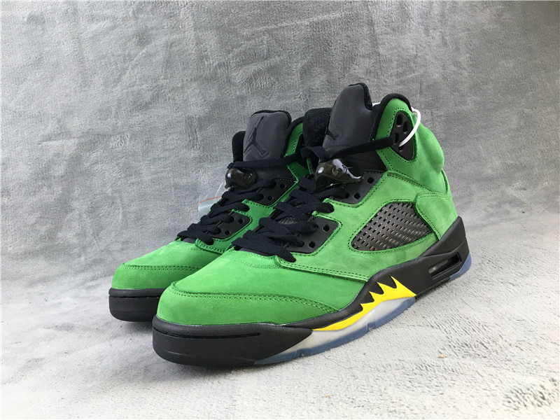 2020 Air Jordan 5 SE Oregon Ducks Green Black - Click Image to Close